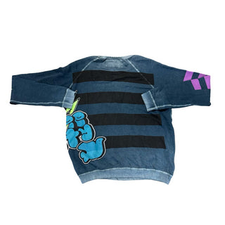 Free City Navy Blue Crewneck with Graffiti Graphic, medium