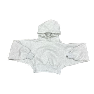Tna Grey Cropped Hooded Sweatshirt, 2xs