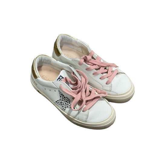 Golden Goose May Metallic Leather Sneakers with Pink Laces, eu 31