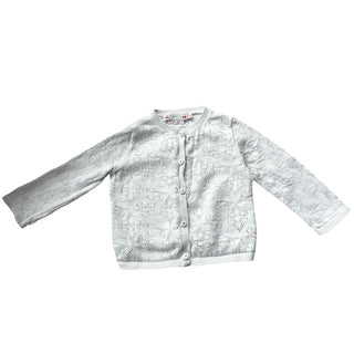 Bonpoint White cherry cardigan, 18 months