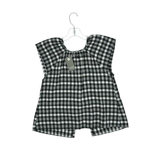 Tocoto Vintage Vichy Square Blouse navy gingham new with tags, 10 years