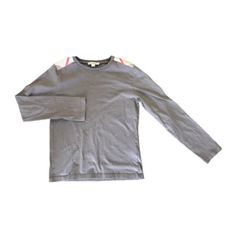 Burberry Brown long sleeve w/check on shoulders, 10 years