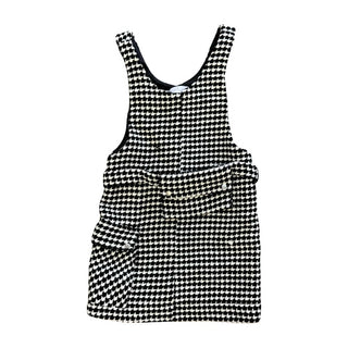 Zara Textured Houndstooth Pinafore Dress Ft. Belt Bag, 7 years