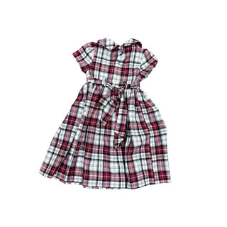 Edgehill Collection Red Checkered Dress with Collar and Bow, 2 years