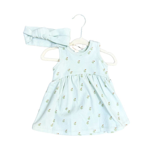 Quincy Mae Ribbed tank dress with knotted headband new with tags, 3-6 months