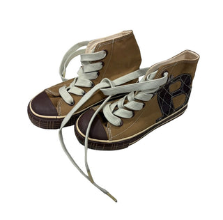 Burberry Brown Leather and Canvas Shoes, 28 EU