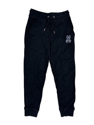 Psycho Bunny Black Sweatpants with Logo, 10-12 years