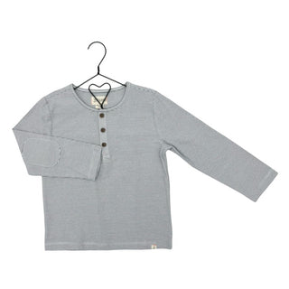 Me & Henry Grey and White Striped Long Sleeve Quarter Buttons New with Tags, 4-5 years