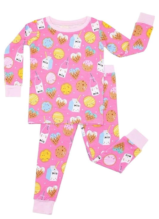 Little sleepies Milk and donuts pajamas, 4 years