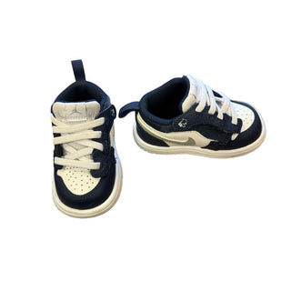 Nike Navy and White Air Jordan Shoes, 4 little kids