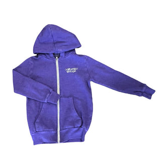 California Vintage Purple Zip-Up with small paint on hood and wear, 6 years