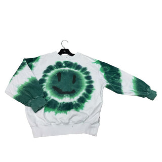 Molo green tie dye smile face sweatshirt, 8 years