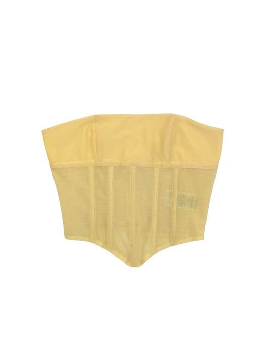 Edikted Yellow Strapless Corsette Top, xs