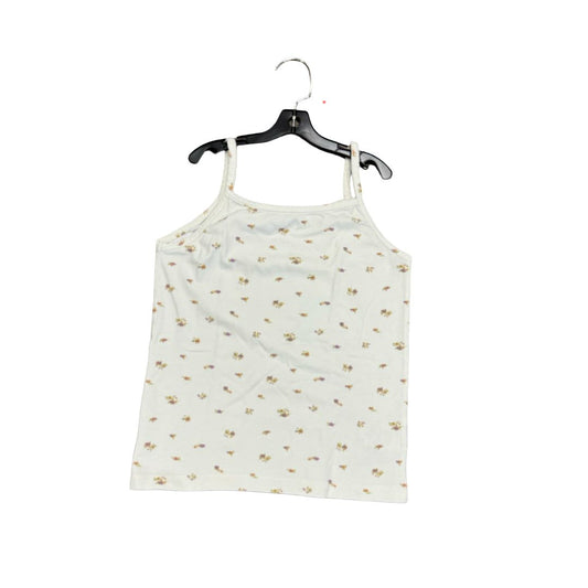 Bebe Organic White Pyjama Tank Top with Flowers, 10 years