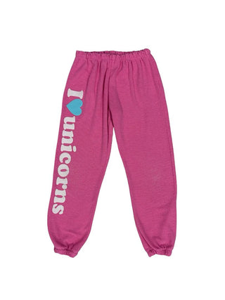 Chaser Pink Sweatpants with Unicorns Lettering, 6 years