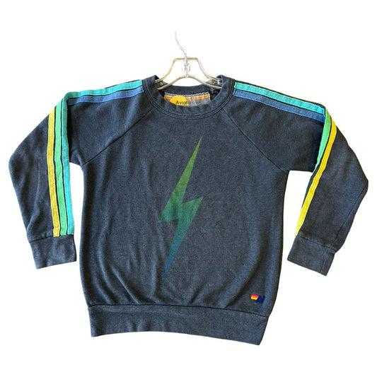 Aviator Nation black w/green rainbow sweatshirt, 12 years