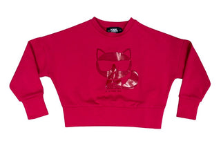 Karl Lagerfeld Hot Pink Sweatshirt with Cat Graphic, 6 years