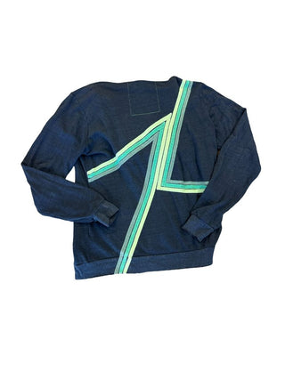 Aviator Nation Charcoal Zip Up with Green Design on Back, xl