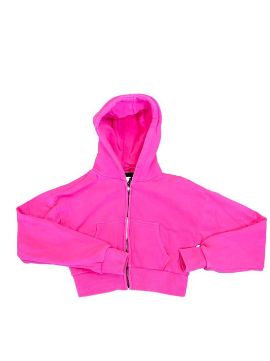 Katie J Neon pink zip hoodie, medium