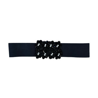 No Name Black Belt with Beads, One size