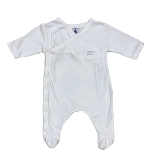 Petite Plume White Sleeper with Snaps, 1 month