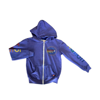 Aviator Nation Purple Zip-Up with Logo, 6 years