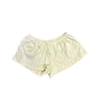 Harlow Butter yellow heart eyelet shorts, Xsmall