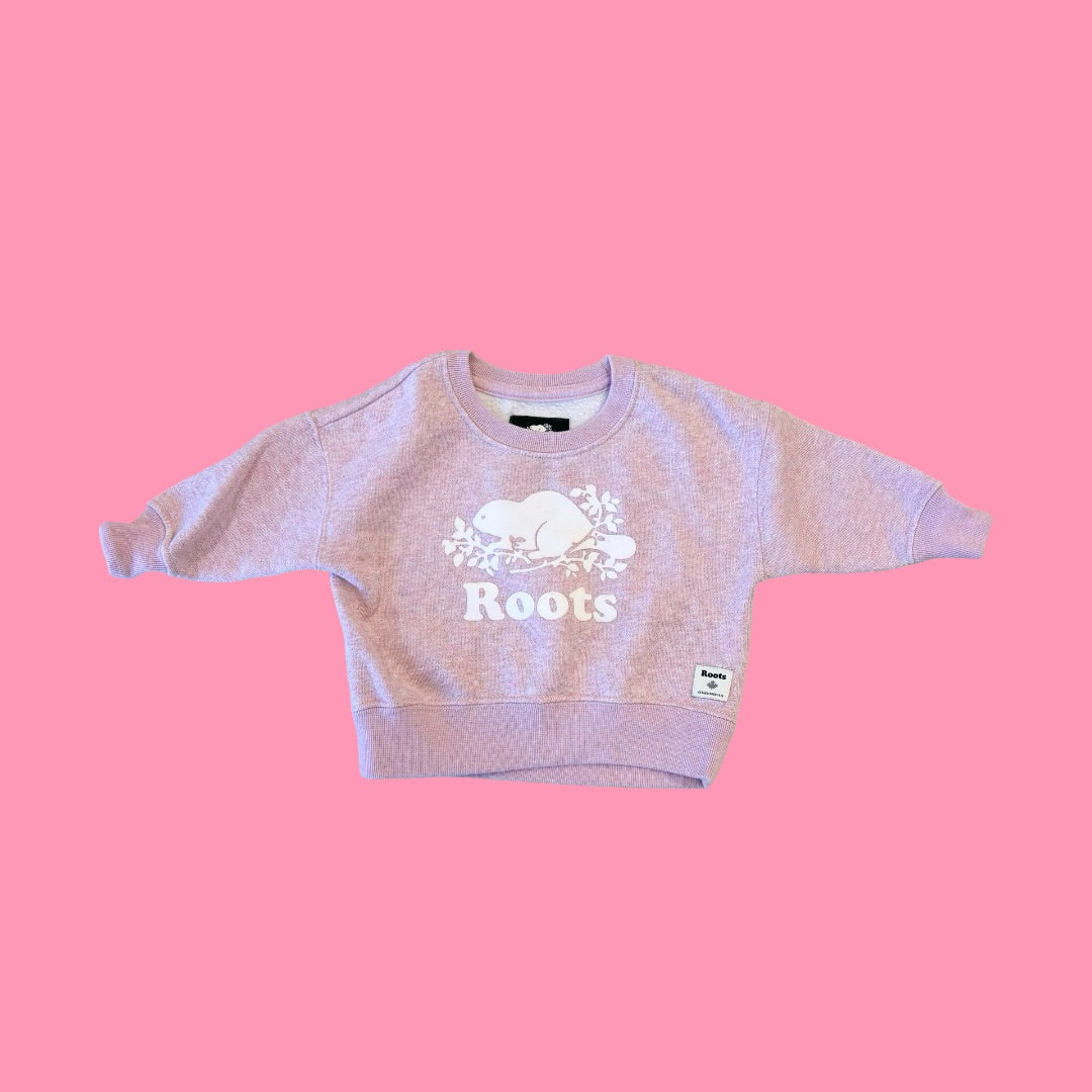 Roots Baby Pink sparkle sweatshirt, 3-6 months