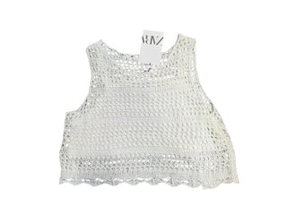 Zara White Knit Tank Top New with Tags, 9-10 years