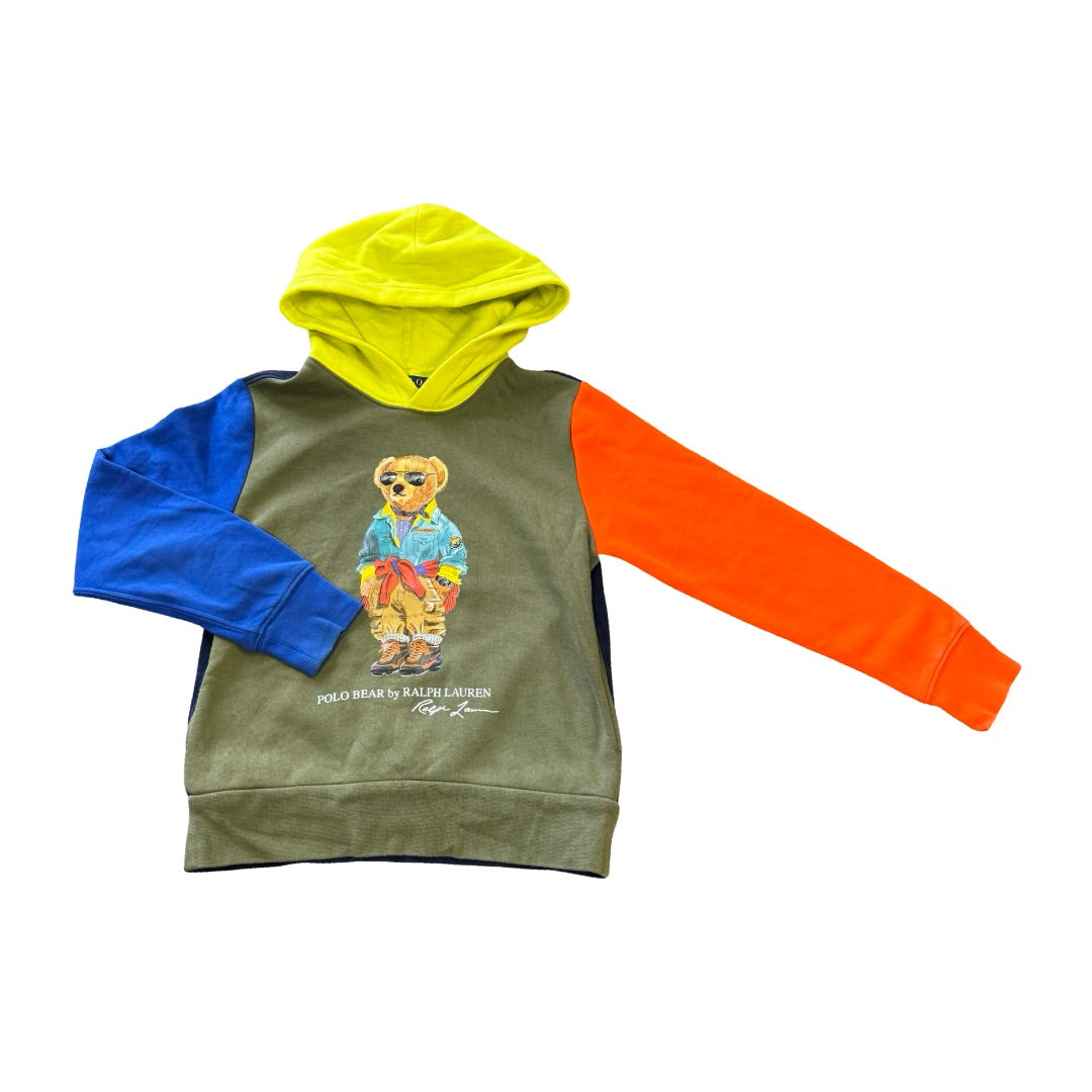 Ralph Lauren Dark sage Polo Bear w/colour block hoodie, 8 years