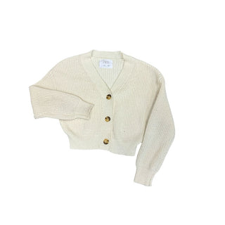 Zara Cream Knit Cropped Cardigan with Buttons, 8-9 years