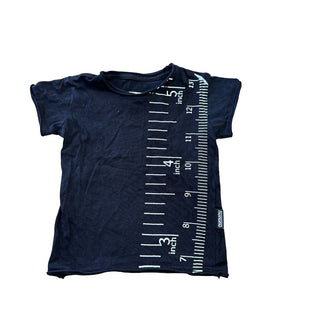 Nununu Black T-Shirt with Ruler Logo, 12-18 months