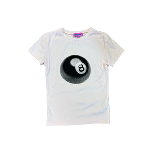 Edikted Light Pink T-Shirt with 8 Ball, xs