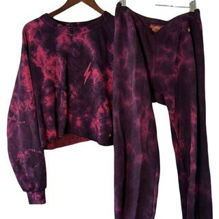 Aviator Nation Tie Dye purple/pink Crewneck, womens Small