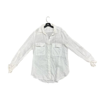 Babaton White Linen Button Down Shirt, xs