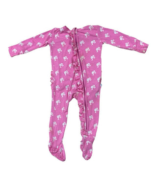 Posh Peanut Pink Barbie Print Ruffle Sleeper, 3-6 months