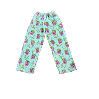 iScream Turquoise Fleece Pyjama Pants with Fries, 6-8 years