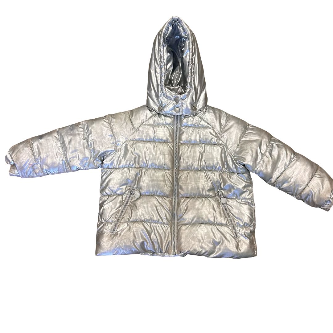 Stella McCartney silver puffer winter coat, 6 years