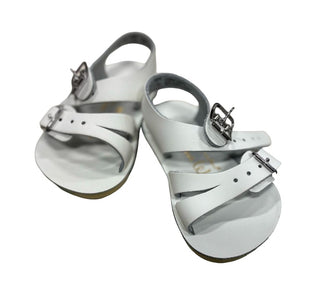 Sea Wees White Leather Strap and Buckle Sandals, 1 little kids
