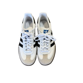 Adidas White Sambas with Black Stripes, 3 big kid