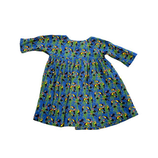 Foresta G Blue Dress with Toucan and Tropical Leaf Print, 8-9 years