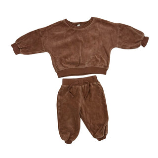 Quincy Mae Velour sweater and sweatpant set, 6-12 months
