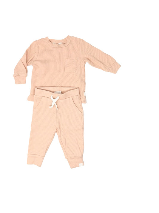 Petit Lem Ribbed pink set, 3 months