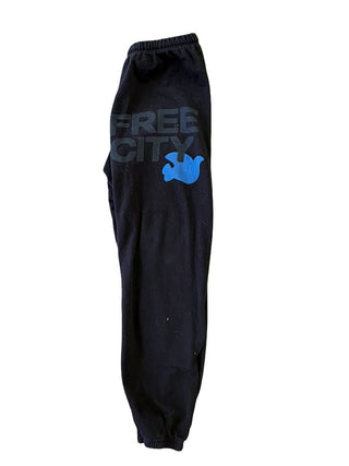 Free City Black sweatpant with black bird, XS