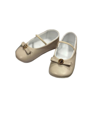 Versace Cream Coloured Shoes with Gold Logo, 19-21 EU
