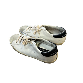 Golden Goose White w/navy blue leather sneakers, Euro 38 womens