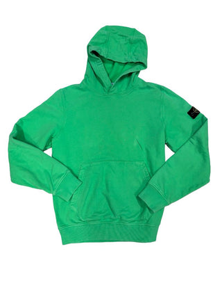 Stone Island Junior Bright Green Hooded Sweatshirt with Front Pocket, 14 years