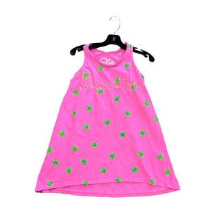 Chaser Pink Vacation Dress with Palm Trees, 6 years