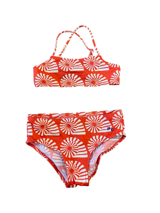 Bobo Choses Red Sea shell pattern bikini, 6-7 years