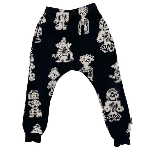 Nununu black tribal dancers sweatpants, 6-7 years